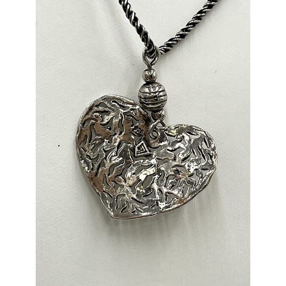 Silpada N1585 Sterling Silver 925 Filigree Heart Pendant Rope Chain Necklace - Picture 5 of 8